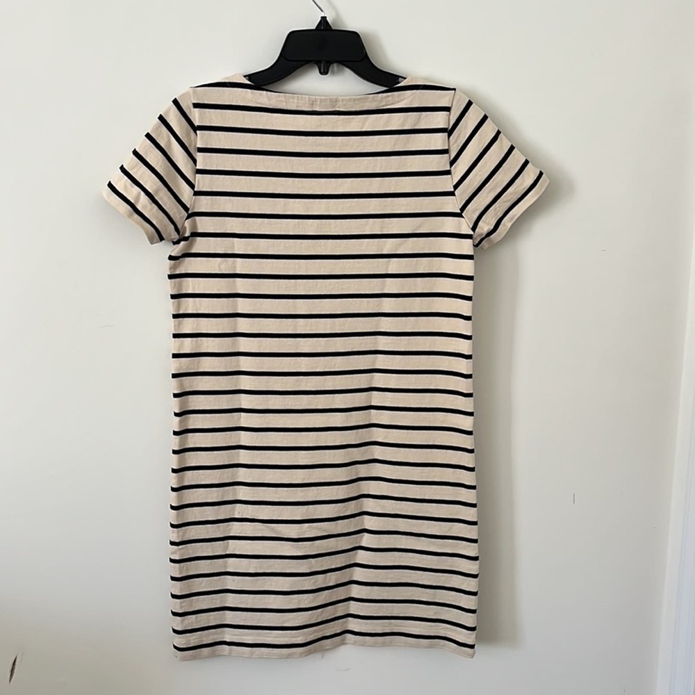 J. Crew Factory Striped Shift Dress with Zipper Shoulder Detai Small - Picture 4 of 6